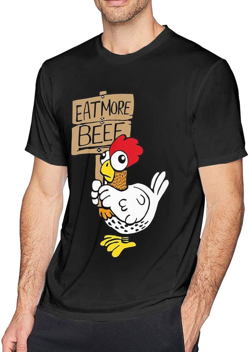 MSKKLA Eat More Beef Men's Big Size T Shirts Cotton Tees