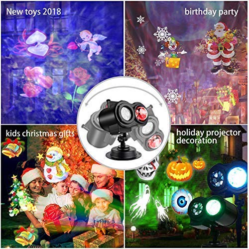 Ocean Wave Christmas Projector Lights - Wave Projector Light with 16 Slides Pattern 2 in 1 for Christmas Halloween Party Holiday Bedroom Garden Tree Lawn Yard