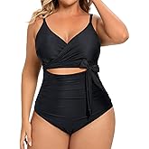 Daci Plus Size One Piece Swimsuit - Cutout Bathing Suit for Women Tummy Control Swimwear