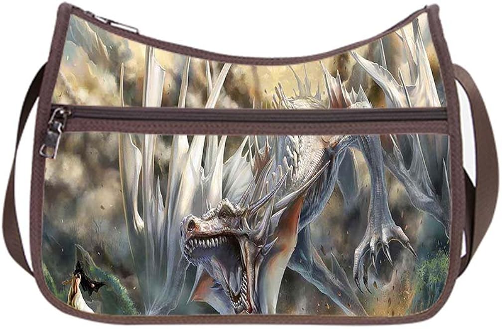Custom Dragon Crossbody Bag Sling Messenger Bag Twin Sides