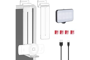 TOCCOOL Center Screen/Middle Screen Webcam Mount with Video Conference Light, Position Webcam Anywhere on Monitor, Laptop Scr