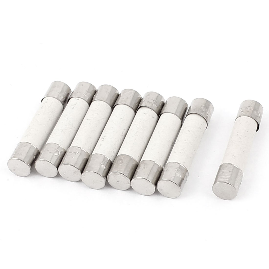 Sourcingmap 8 Pcs Fast Blow Ceramic Fuses 20 A 250V 6mm x 30mm