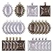 Glarks 48-Pieces Oval and Square Pendant Trays with Glass Cabochon Dome Tiles Clear Cameo for Crafting DIY Jewelry Making, 24 Sets