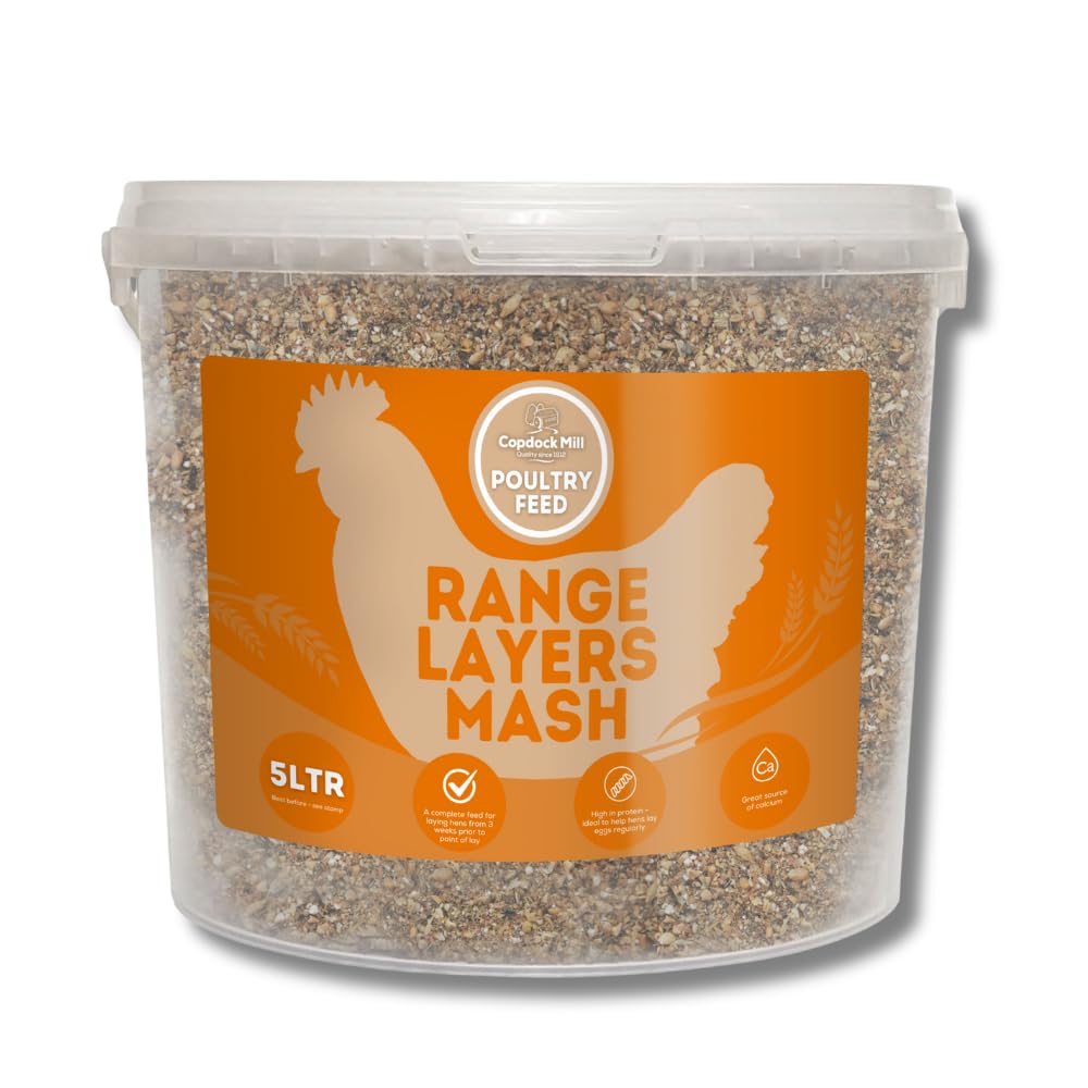 Copdock Mill Range Layers Mash Chicken Feed 3.5kg / 5ltr Tub – Mash Feed for Laying Hens & Poultry – High Protein Food for Hens