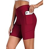 Ekouaer Women's 7" Board Shorts High Waisted Swimsuit Shorts with Pockets