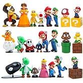 Isaneihas 28 pcs/Set Mario Figures Toy - Mario & Luigi Figurines Yoshi Action Figures (2 inch)