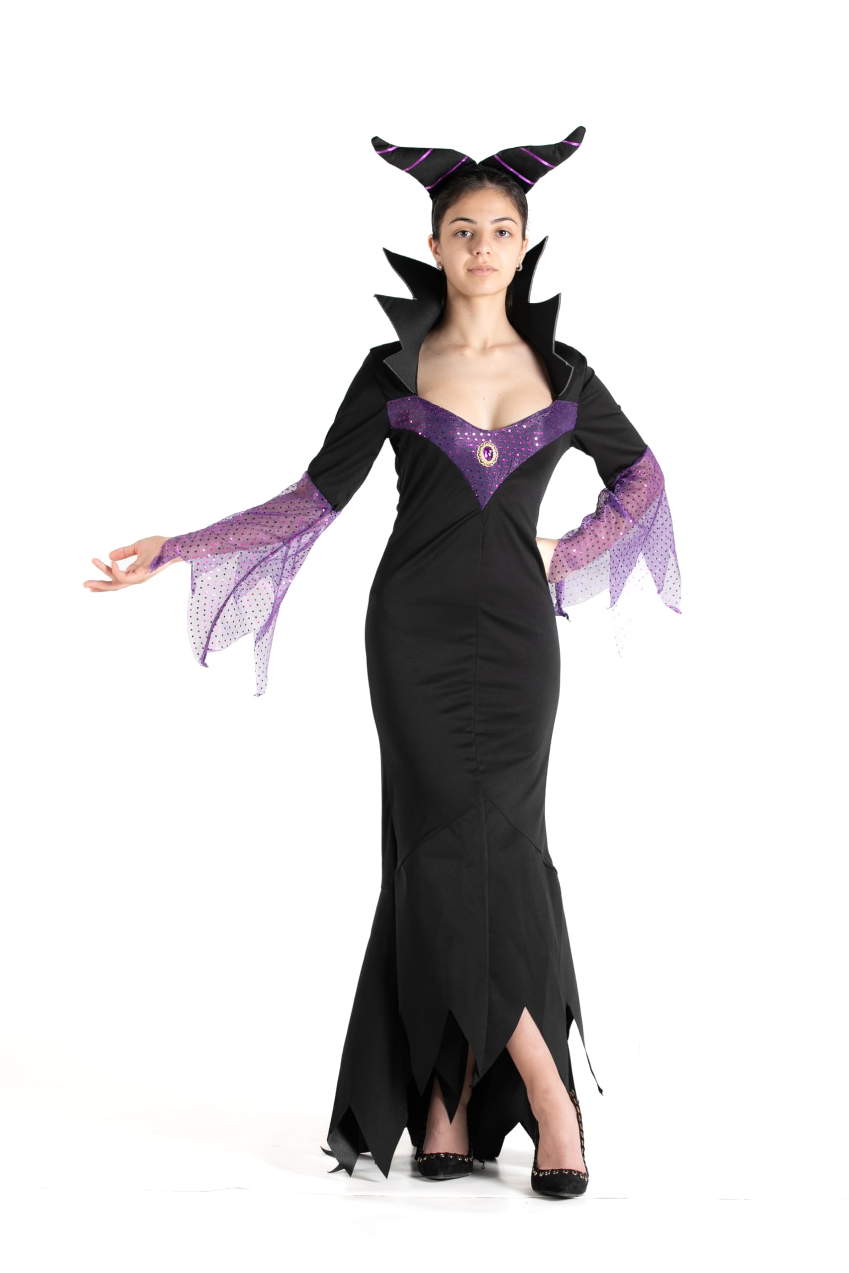 Ciao 16229 Witch Disguise, Black, Purple, Donna (Taglia unica Adulto)