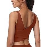 High Neck Sports Bra for Women Longline Full Coverage Sports Bras Medium Impact Padded Workout Crop Tops for Yoga Gym