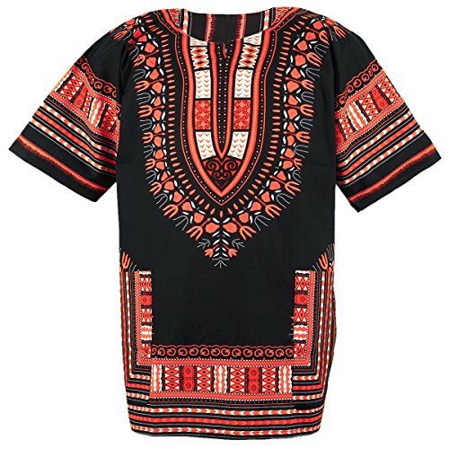 African Dashiki Cotton Mexican Poncho Hippie Tribal Ethic Boho Shirt Black ad14o