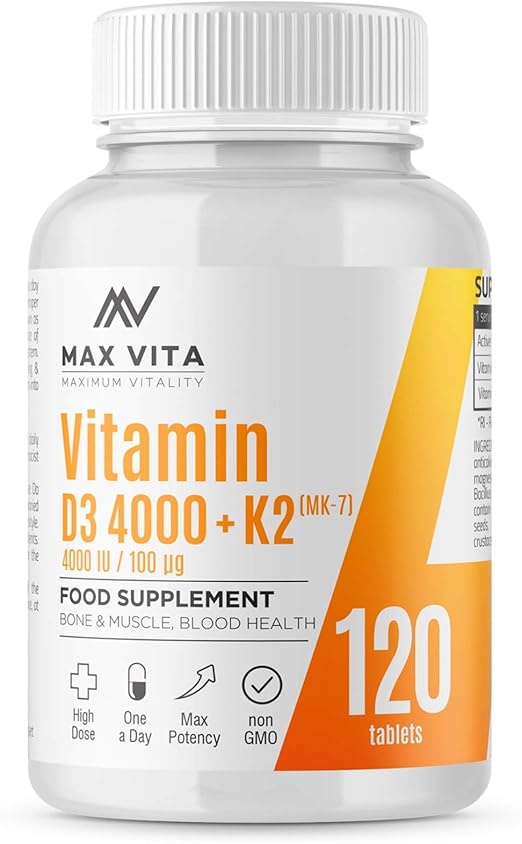 Vitamin D3 4000 IU K2 MK7 100mcg High Strength VIT D3 K2 Menaquinone
