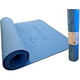 GODSERVANT Inspirational Victory Blue Yoga Mat, 72" x 24" x 6mm Thick Yoga Mat, Non Slip Excercise Mat, Non Toxic Workout Mat