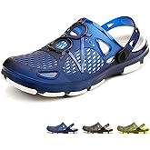 beister Mens Clogs Non Slip Water Shoes with Adjustable Strap, Lightweight Slip on Mules Garden Kitchen Outdoor Beach Yard Pool Shower Summer Sandals Slippers