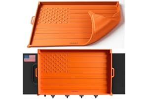 WEISSBOX 36 Inch Silicone Griddle Mat Cover for Blackstone Grill, Embossed American Flag Design, Heavy Duty Weather-Resistant Rust & Dirt Protector, Fits Standard Flat Top Model (Not Omnivore), Orange
