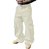ZAFUL Men Cargo Pants Casual Baggy Track Pants Y2K Wide-Leg Trousers Streetpants