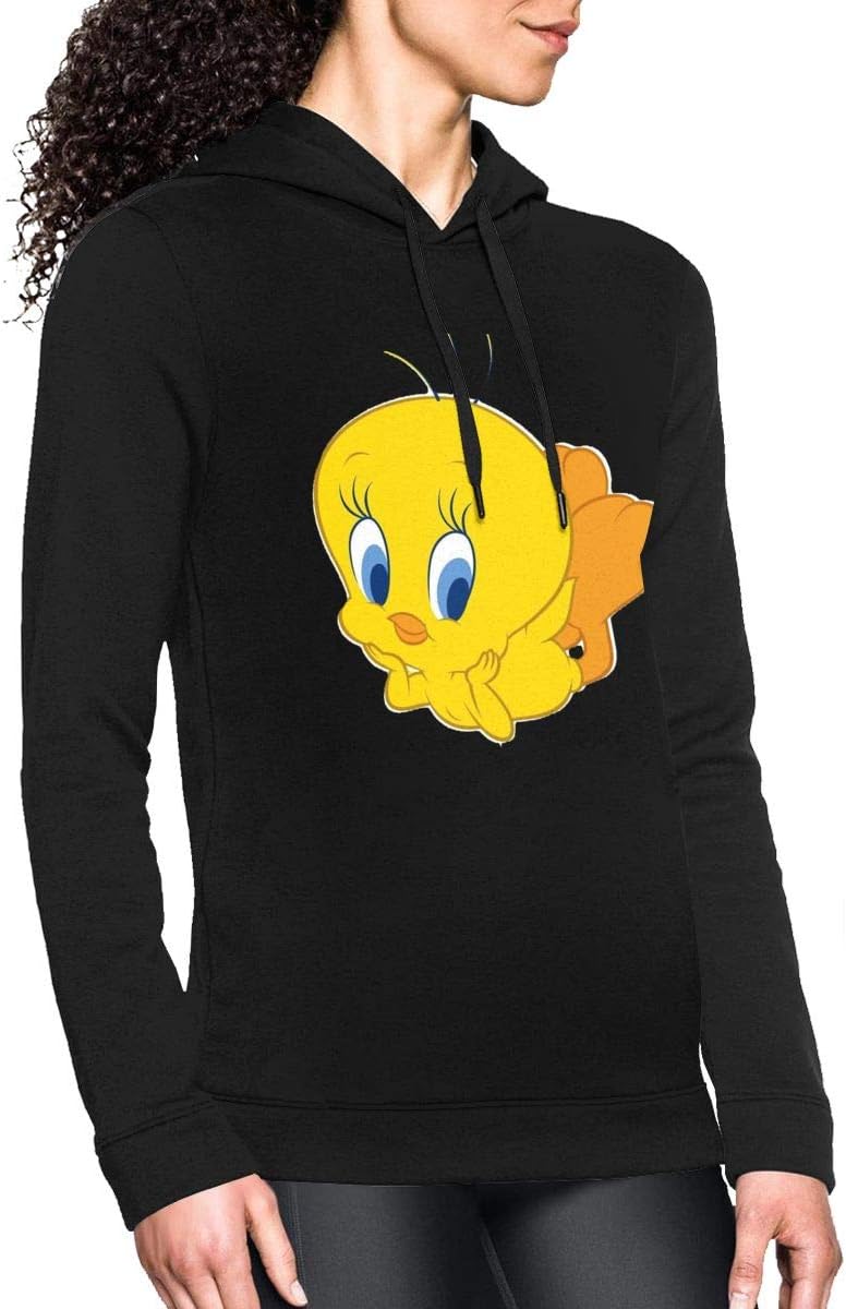 Liveitr Hoodies Tweety Bird Women's Fashion Pullover Hoodie Sweatshirt Black