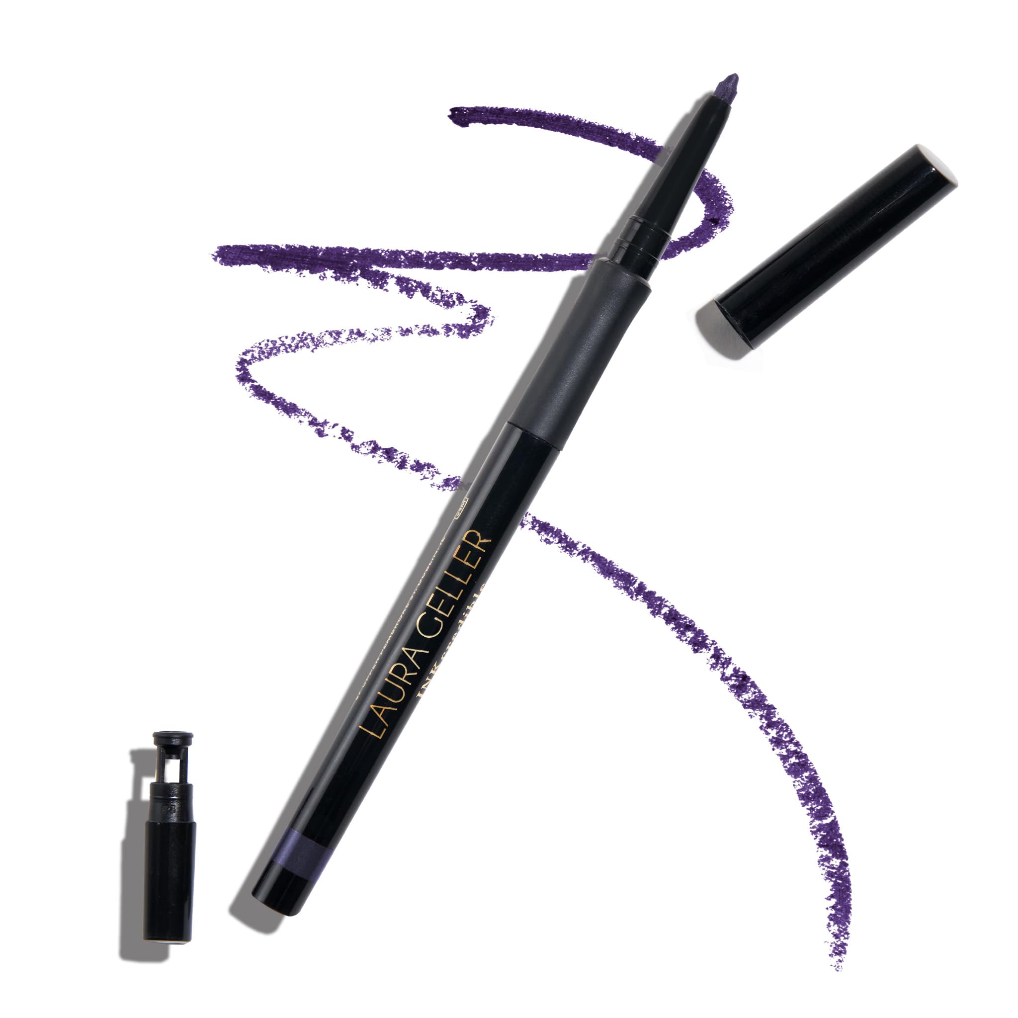 LAURA GELLER INKcredible Gel Eyeliner - Waterproof Smudge-proof Eyeliner Pencil - Built in Sharpener (103 Deep Purple)