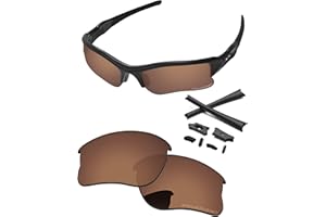 PapaViva Replacement Lenses & Rubber Kits for Oakley Flak Jacket XLJ OO9009 63mm Sunglass