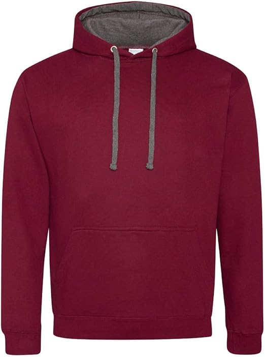 AWDis Varsity Hoodie : Color - Burgundy : Size - XXL : Amazon.co.uk: Clothing