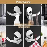 BOOKARROW Double Robe Hook Chrome Wall Mount Heavy Duty Towel Hanger 7113 view 3