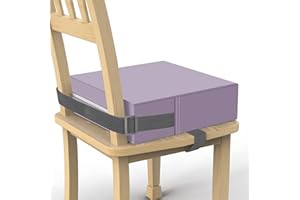 SMZCTYI Toddler Booster Seat for Dining Table, PU Washable Double Safe Straps Non-Slip Bottom Booster Seat Cushion, Strong Support Portable Travel Booster Seat for Chair (Purple)