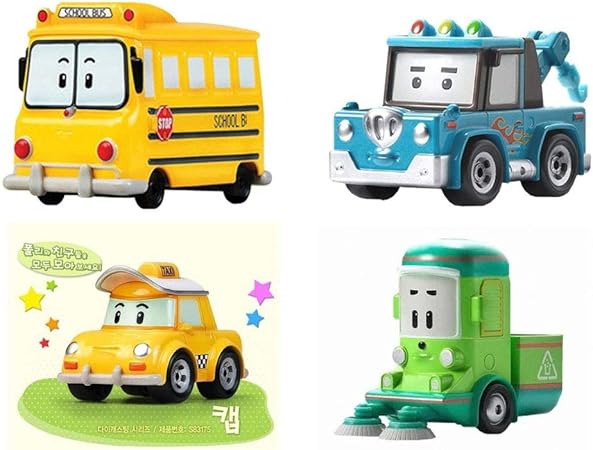 Amazon Robocar Poli ロボカーポリー ダイキャストカーの4点セット スクールbi クリニ スプーキー キャップ 3歳以上 並行輸入品 ミニカー ダイキャストカー おもちゃ