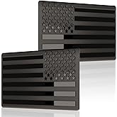 Embossed 3D Metal All Black American Flag Emblem Decal Stickers (1 Pair), Matte Black 5
