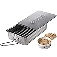 Camerons Gourmet Mini Stovetop Smoker - Stainless Steel BBQ Smoker Box w/Hickory Wood Chips & Recipes - Indoor & Outdoor Use on Any Heat for Smoking Meats, Veggies & Seafood - Grilling Gift for Men