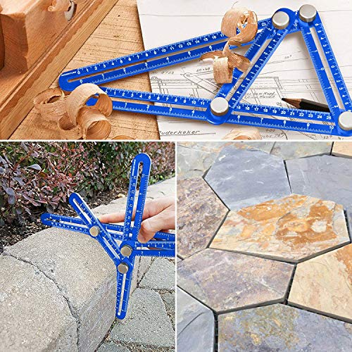 Angle Ruler Universal Angularizer Template Tool | Ultimate Angleizer Ruler | Full Metal Jig (6-Sides) | Irregular Shape Copy Duplicator | Carpentry/Woodworking/Crafter/Paver Multi Layout Stencil - Thumbnail 6