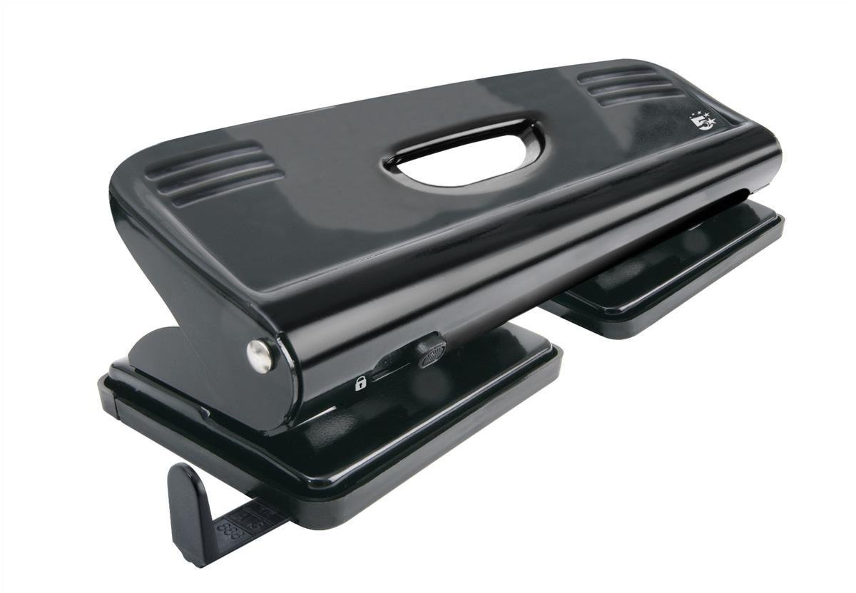 5 Star Office Punch 4-Hole Metal with Plastic Base Capacity 15x 80gsm Black