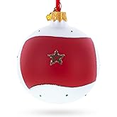Flag of Morocco Glass Ball Christmas Ornament 3.25 Inches