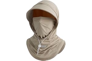 HYMEILUELY Cooling Breathable Balaclava Full Face Mask with Wide Brim Sun UV Protection Hood for Men Women Fishing Motorcycle Skiing