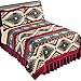 Collections Etc Aztec Fleece Southwest Design Theme Lightweight Bedding Coverlet, Brown Multi, King