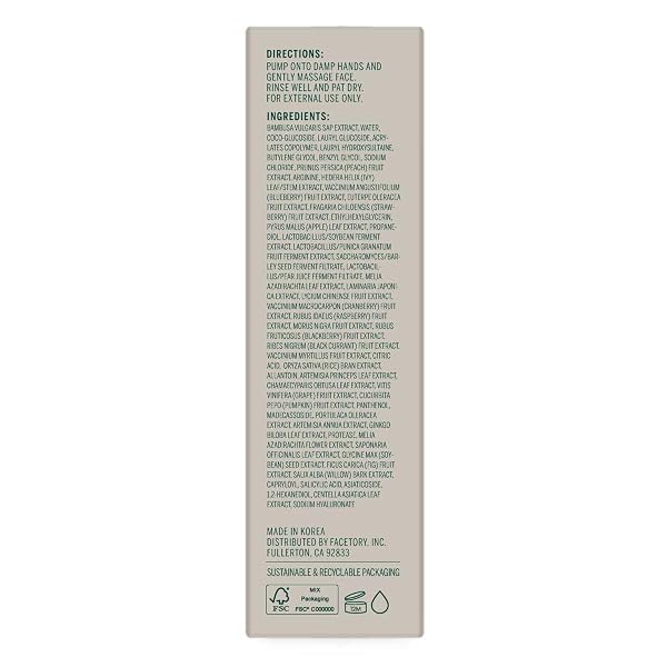 FACETORY URBAN CALM HYDRATING FACE WASH FOR WOMEN, GENTLE GEL FACIAL CLEANSER WITH FERMENTED PEAR & LHA, SENSITIVE SKIN FACE WASH & DAILY MAKEUP REMOVER FOR OILY, DRY & COMBINATION SKIN – 1 FL OZ