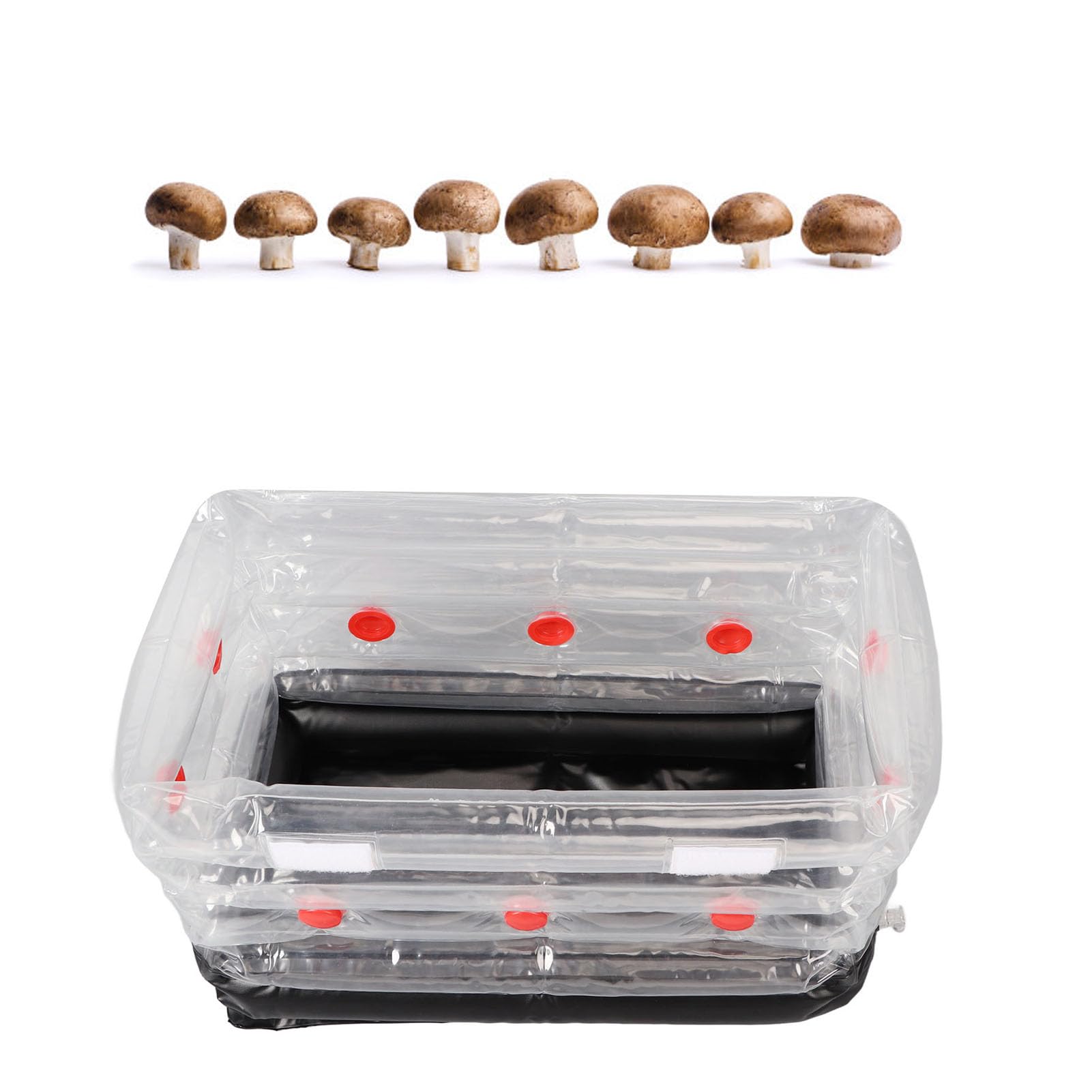 Mushroom Monotub Kit, Inflatable Mushroom Nursery Kit with Drain Port Mushroom Monotub Fruiting Chamber for Home Patio Garden