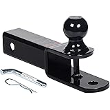 HiTow 3-in-1 ATV Towing Hitch Ball Mount Adapter with 2" Ball, Hollow Shank