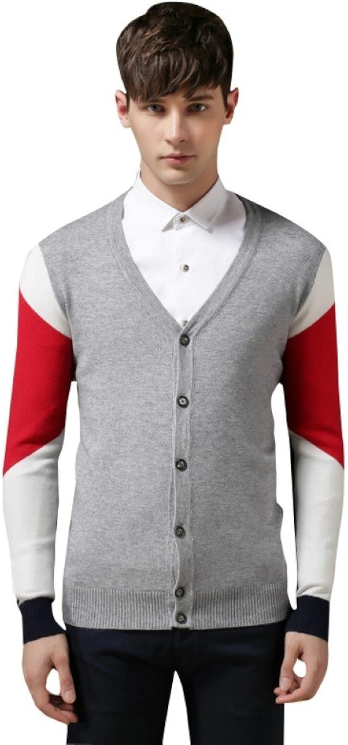 Amazon Z Kasi セーター カーディガン メンズ 秋 冬 ニットセーター スリムフィット ブランド Vネック 薄手 おしゃれ カジュアル 大人 配色 きれいめ 長袖 カーディガン 通販