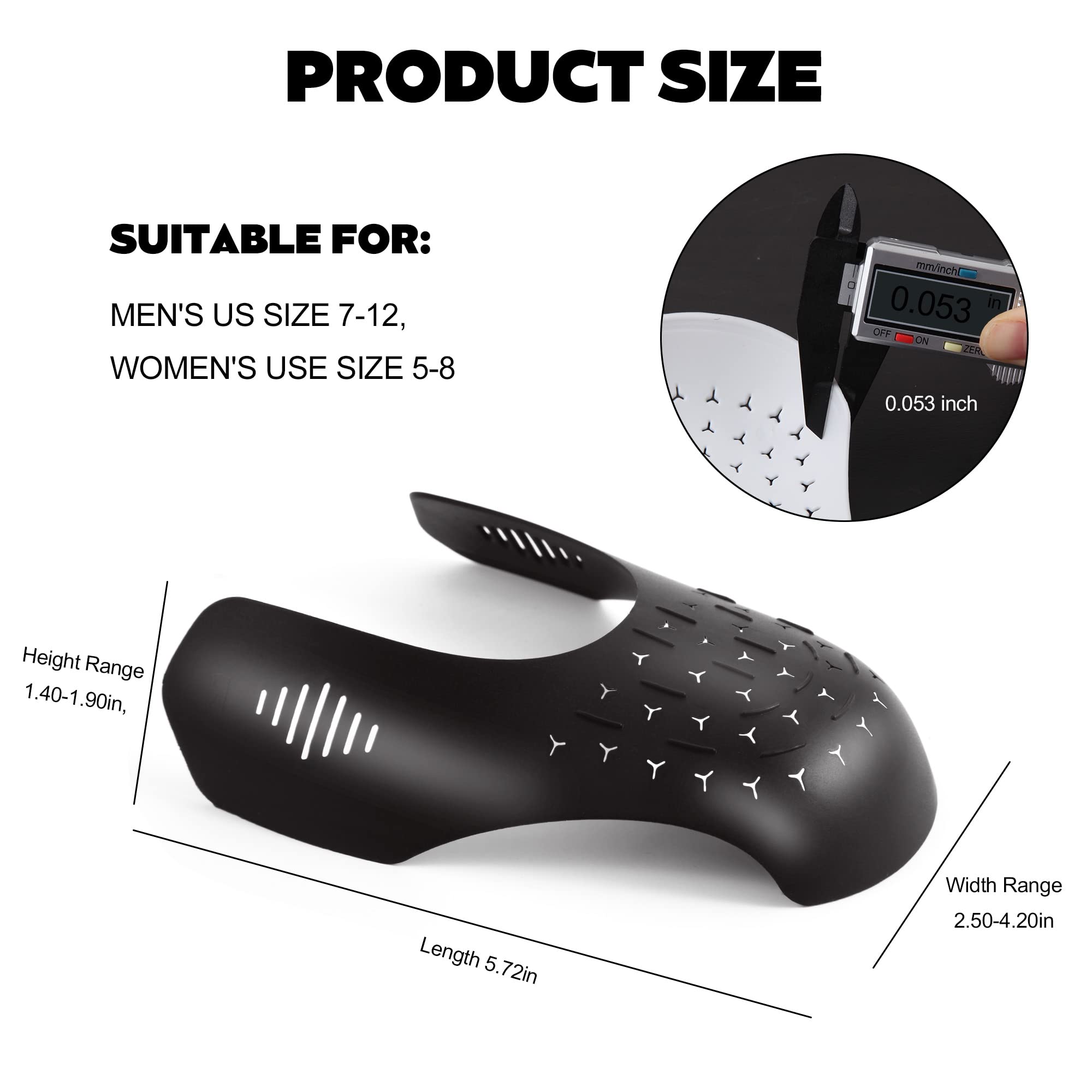 TUPEED 4 Pairs Shoe Crease Preventers, Anti Crease Shoe Protectors Shoe Guards, Shoe Creases Stoppers for Sneaker and Casual Shoes, for Men's US Size 7-12