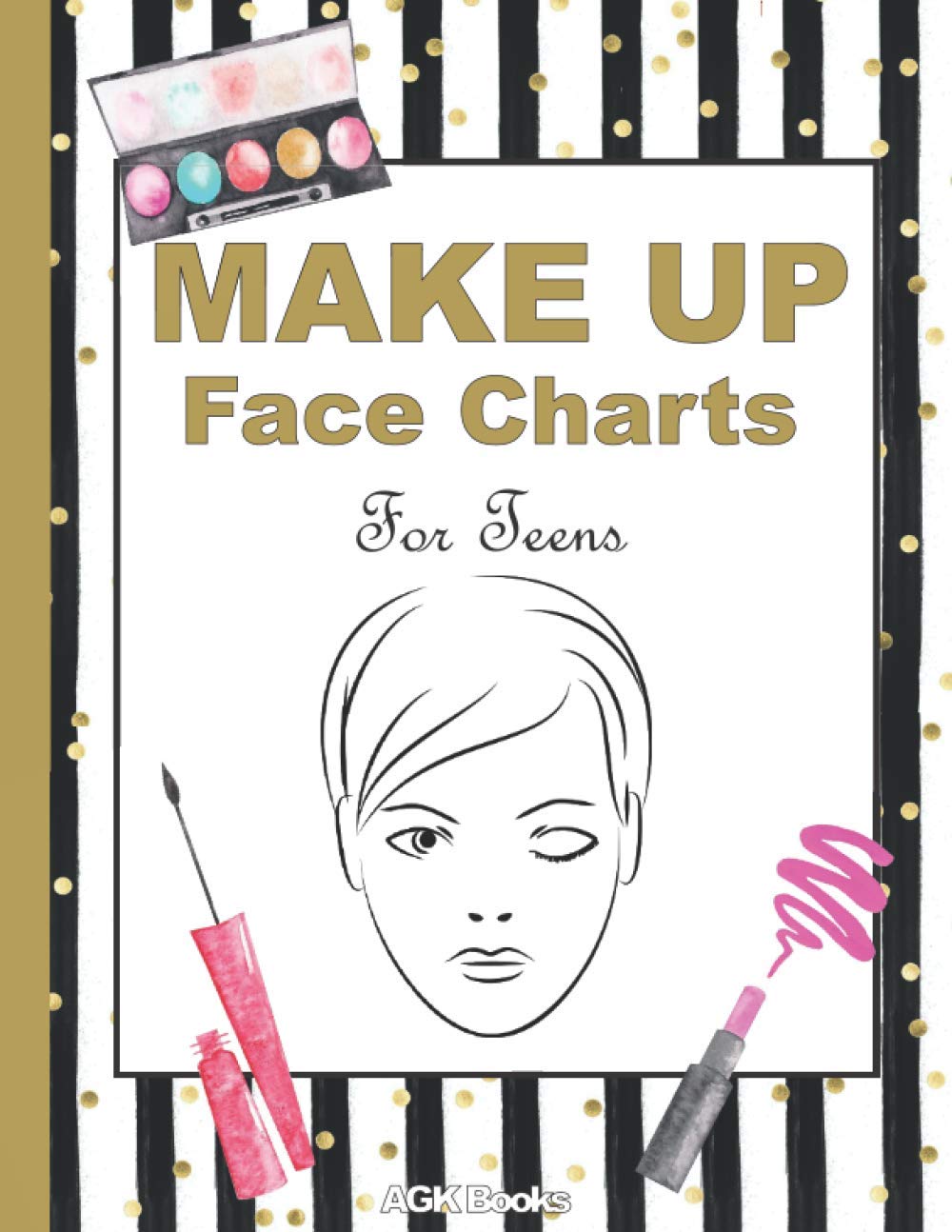 MAKE UP FACE CHARTS FOR TEENS: Blank Templates to practice and record your looks. Get creative with this make up artist journal. A great gift for teenagers or adults who love make up!