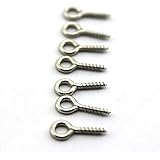CP-nine 100 Pcs Silver Tone Screw Eyes Pin Findings for Clay Jewelry, Resin, Bead, Plastic Size 12 Mm X Hoop 5 Mm