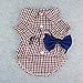 Fitwarm Western Plaid Shirts for Dog Clothes Pet Polo Apparel + Wedding Bow, Red, Medium