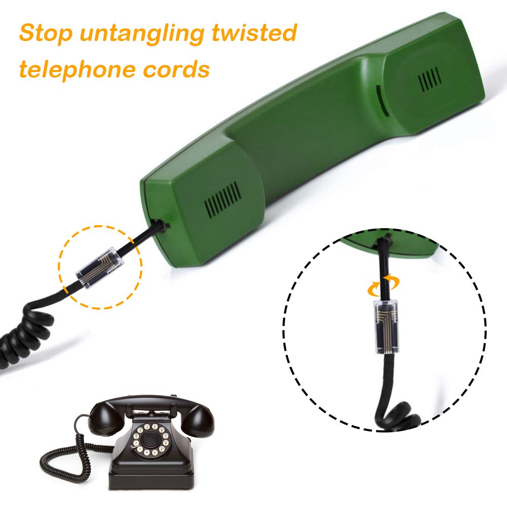 Accessories Wires Landline Telephone Phone Handset Cable CordBlack 1Ft Coiled SENHAI 2 Pack 360