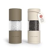 LARS NYS&Oslash;M Salt and Pepper Grinder Set - Manual - Salt and Pepper Mill Sets | Refillable Salt and Pepper Grinders - Ceramic Grinder with Adjustable Coarseness - Stainless Steel Design Salt Pepper Shakers