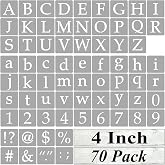 4 Inch Alphabet Letter Stencils for Painting - 70 Pack Letter and Number Stencil Templates with Signs for Painting on Wood, Reusable Letters and Numbers Stencils for Chalkboard Wood Signs &amp; Wall Art