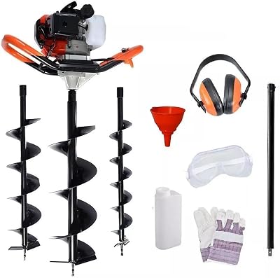 Dealourus 65cc Petrol Earth Auger 2-Stroke Digger 3 Bits Extension Pole
