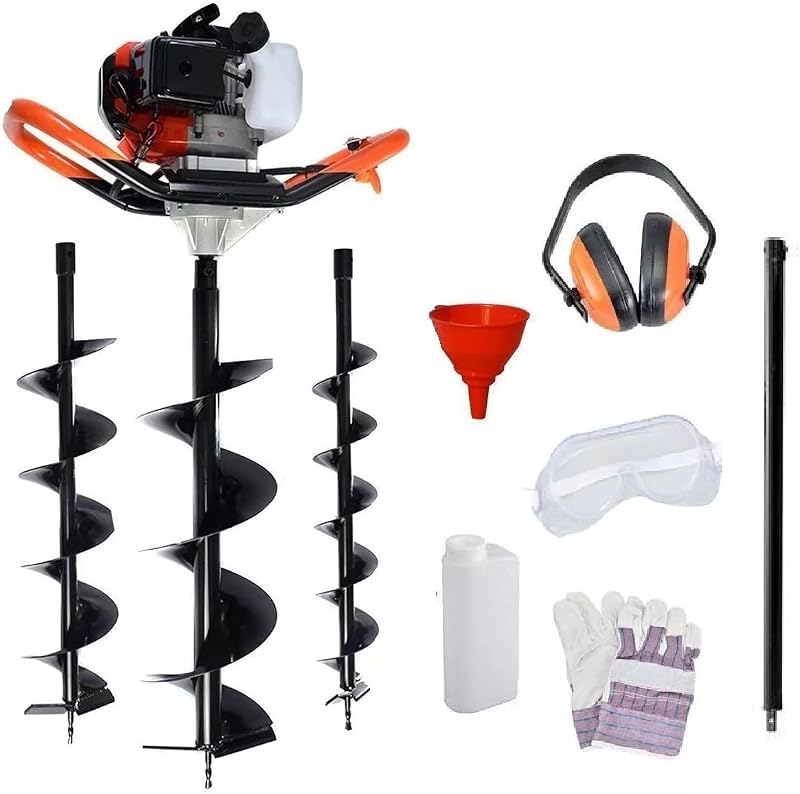 Dealourus 65cc Petrol Earth Auger 2-Stroke Digger 3 Bits Extension Pole
