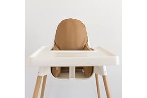 Yeah Baby Goods Vegan Leather Cushion Cover Compatible for The IKEA ANTILOP Highchair (Doe-Cover and Cushion Insert)