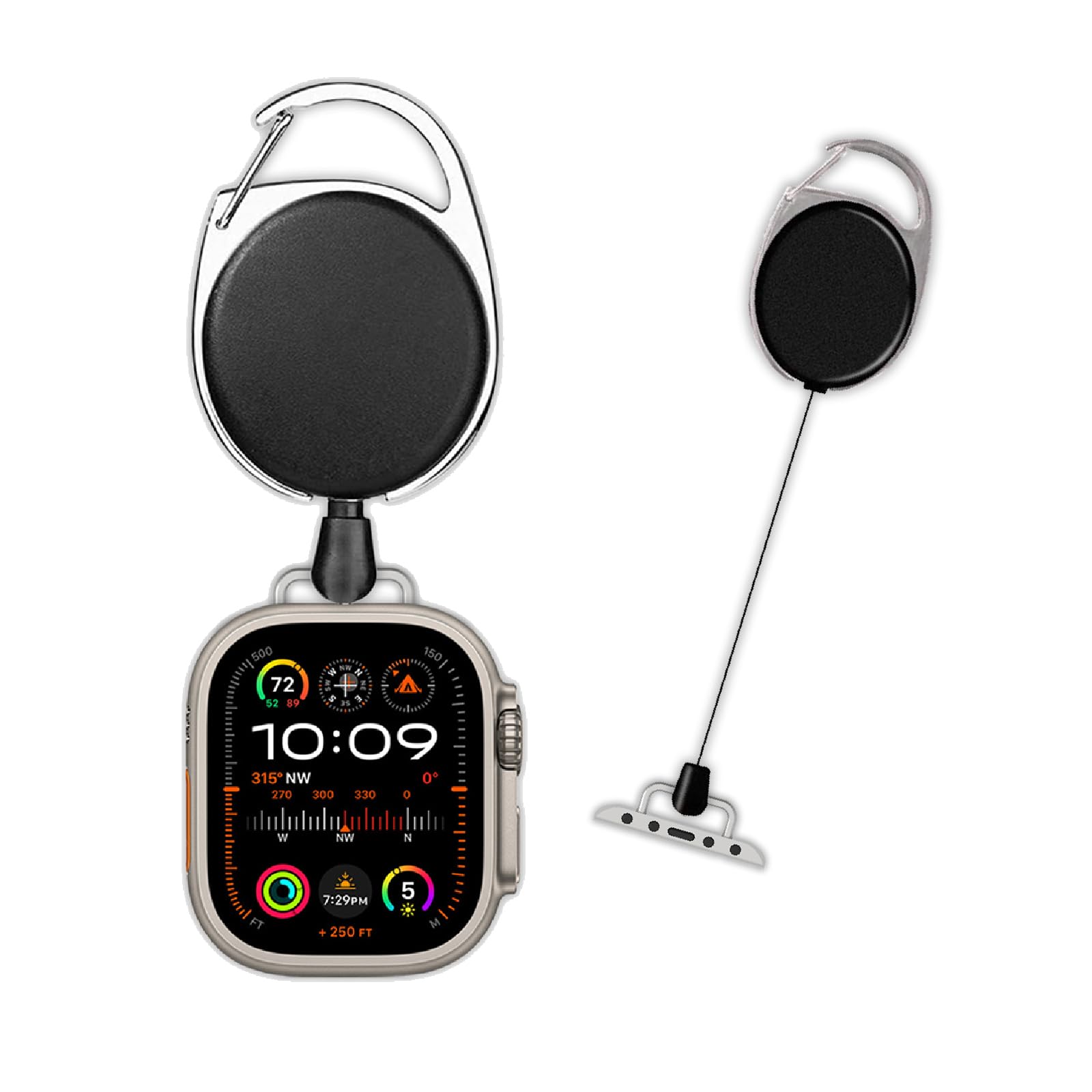 Photo 1 of Wuryuema Retractable Watch Band Clip Compatible with Apple Watch Band 38mm 40mm 41mm 42mm 44mm 45mm 49 mm,for iWatch Series 9 8 7 6 5 4 3 2 1 SE Ultra Watch ID Name Badge Holder Reels Replacement