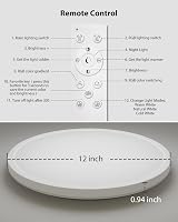 Peasur 30CM LED Ceiling Light 24W RGB Backlight Remote 3000-6500K Flush Round view 9