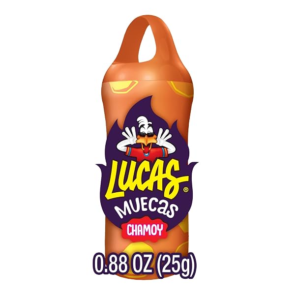 LUCAS MUECAS LOLLIPOP MANGO FLAVOR CANDY, 0.96OZ – 10 PIECES PACK FOR TREATS, SNACK, PARTIES, PIÑATAS