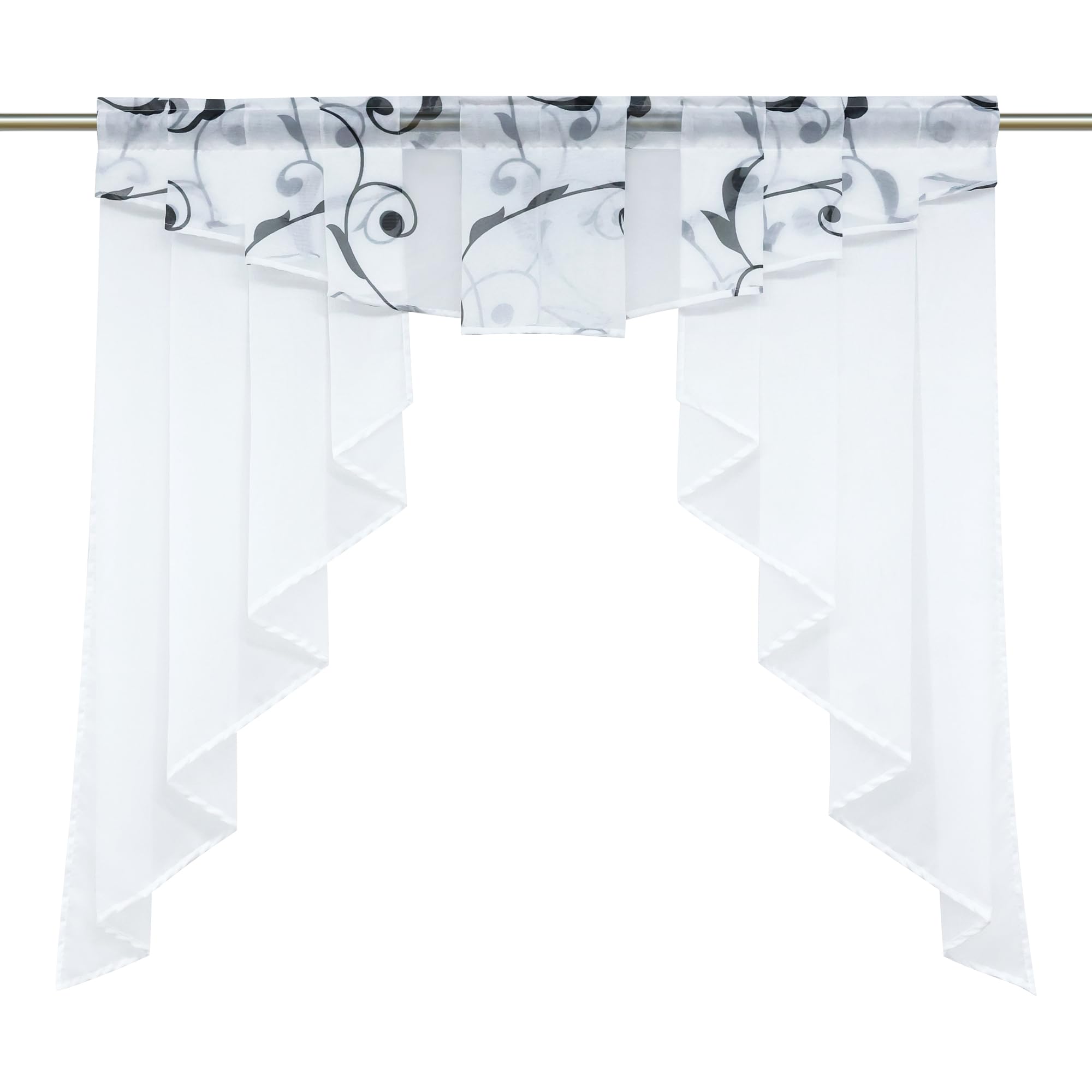 Yujiao Mao Voile Small Window Curtains White Curtain Window Curtain Panel Curtain with Pleats Black W x H 120 x 125 cm